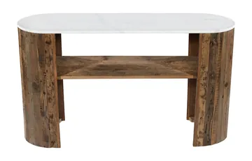Elara Reclaimed Wood & Banswara Marble Console Table product view 3