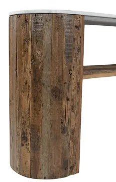 Elara Reclaimed Wood & Banswara Marble Console Table product view 4