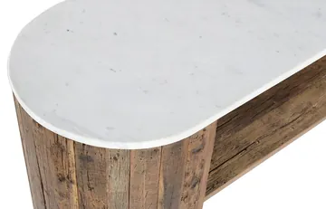 Elara Reclaimed Wood & Banswara Marble Console Table product view 5