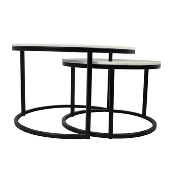 Sable Coffee Table Black Marble Set of 2 product view 2