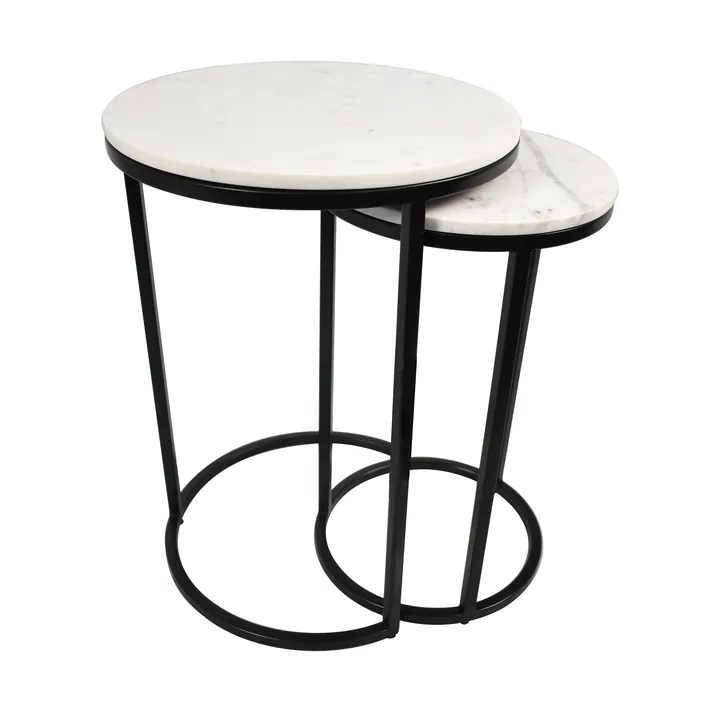 Sable Marble Side Table (Nested Set of 2) - Black