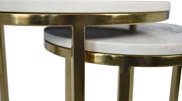 Sable Marble Side Table (Nested Set of 2) - Gold product view 3