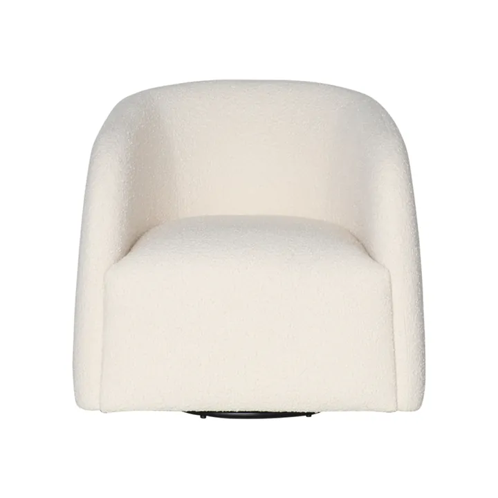 Monaco Boucle Ivory Swivel Chair