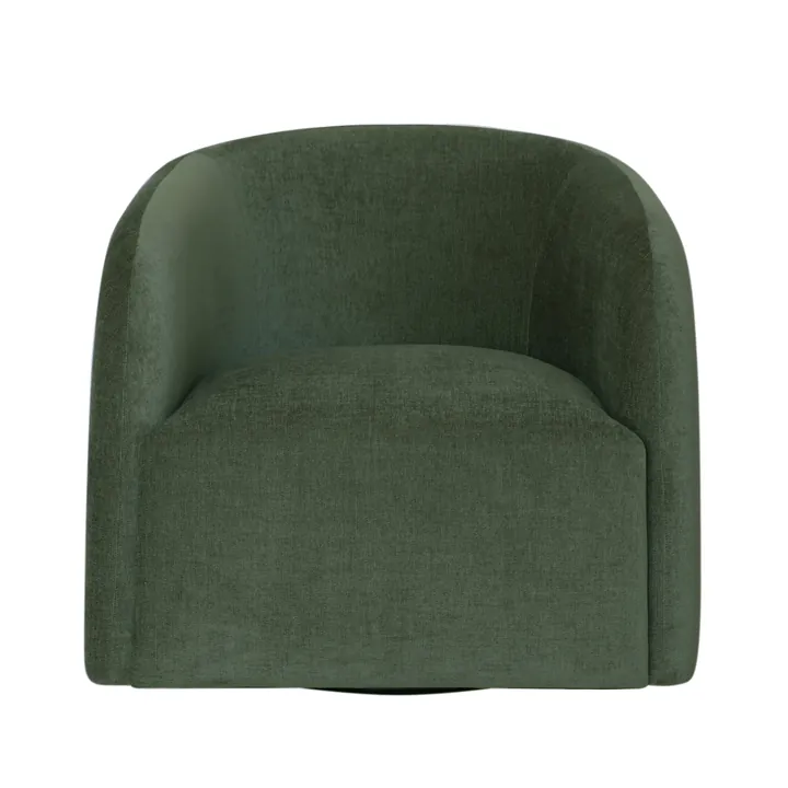 Monaco Boucle Ivory Swivel Chair in Muse Forest