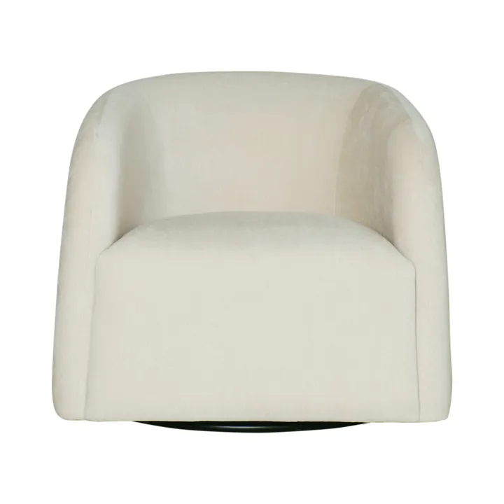 Monaco Boucle Ivory Swivel Chair in Muse Flax
