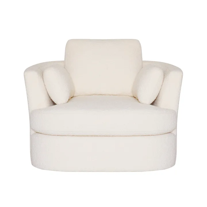Jasper California Ivory Swivel Chair in Boucle Ivory