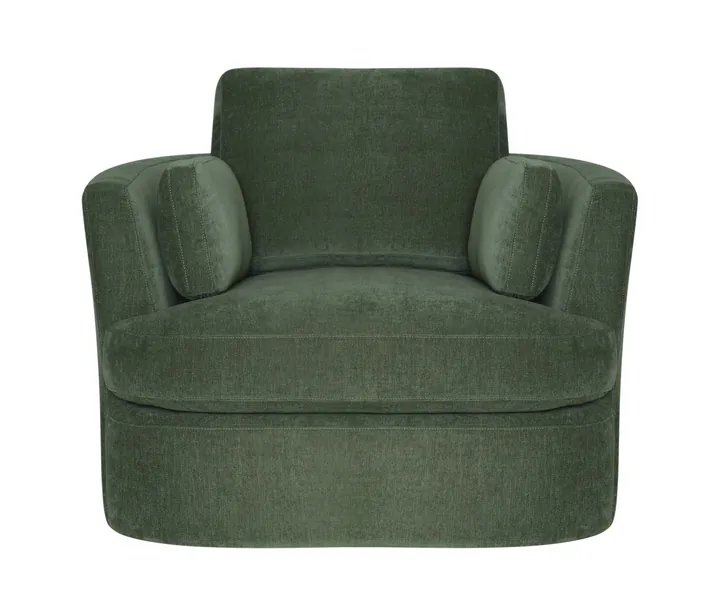 Jasper California Ivory Swivel Chair in Muse Forest