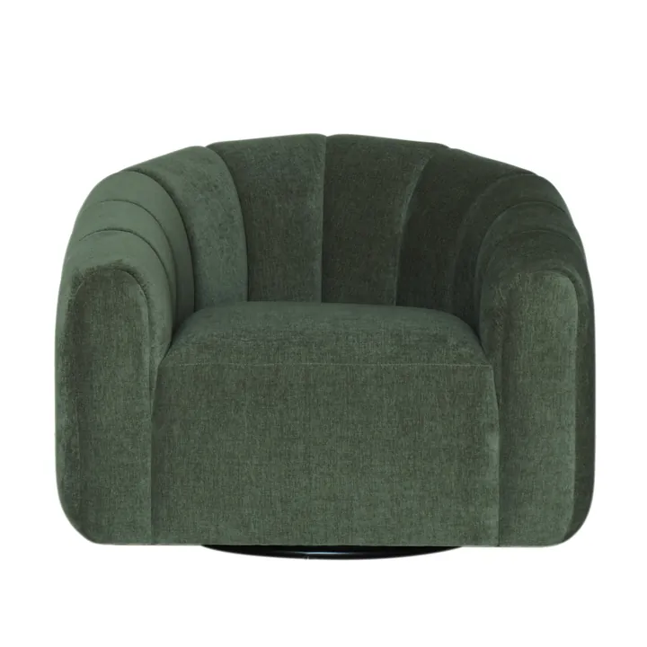Westbourne Swivel Chair Boucle Ivory in Muse Forest