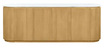 Juliette Buffet Light Oak & Carrara Marble product view 1