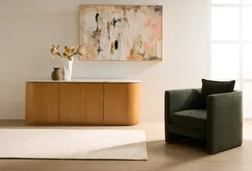 Juliette Buffet Light Oak & Carrara Marble product view 2