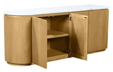 Juliette Buffet Light Oak & Carrara Marble product view 6