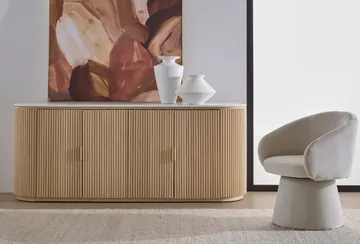 Geneva Buffet White Marble & Natural Ash Wood product view 1