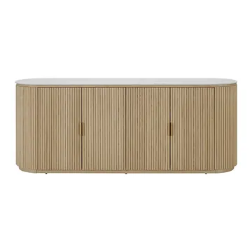 Geneva Buffet White Marble & Natural Ash Wood product view 2