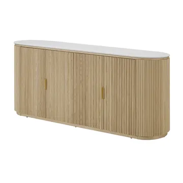 Geneva Buffet White Marble & Natural Ash Wood product view 4