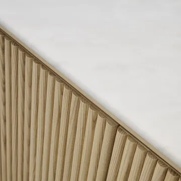 Geneva Buffet White Marble & Natural Ash Wood product view 7