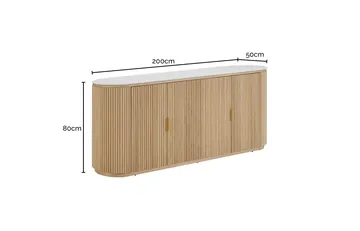 Geneva Buffet White Marble & Natural Ash Wood product view 9