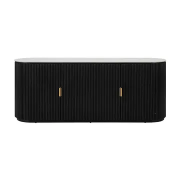 Geneva Buffet White Marble & Black Ash Wood product view 1