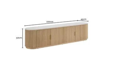 Geneva TV Unit Violetta Marble & Natural Ash Wood product view 2