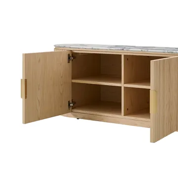 Geneva TV Unit Violetta Marble & Natural Ash Wood product view 5