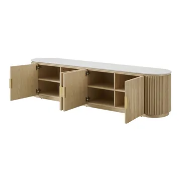 Geneva TV Unit Natural & White Marble product view 4