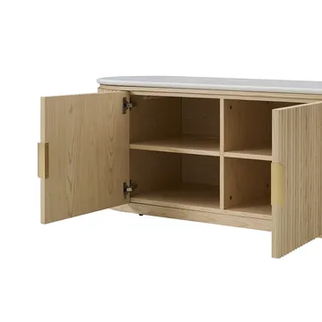 Geneva TV Unit Natural & White Marble product view 5