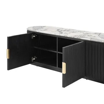 Geneva Violetta TV Unit Black & Violetta Marble product view 5