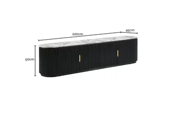 Geneva Violetta TV Unit Black & Violetta Marble product view 6