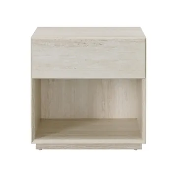 Isola Light Travertine-Look Bedside Table - 56 cm product view 1