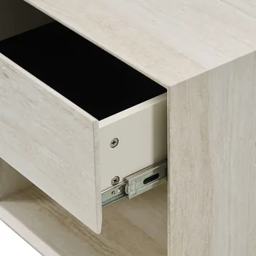 Isola Light Travertine-Look Bedside Table - 56 cm product view 4