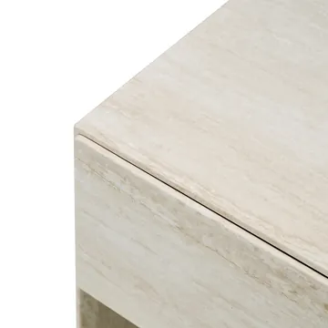 Isola Light Travertine-Look Bedside Table - 56 cm product view 6