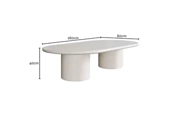 Jolie Coffee Table White Jade Marble product view 3