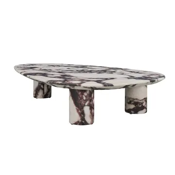 Tahlia Bulgari Red Marble-Look Coffee Table product view 2