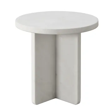 Brielle Side Table White Marble Round product view 4
