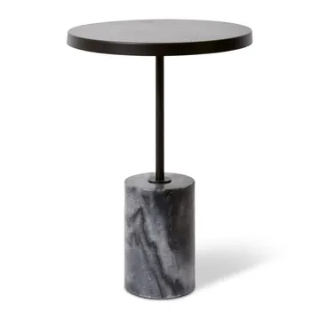Grange Marble Side Table - 40 x 40 x 56cm - Black / Grey product view 1