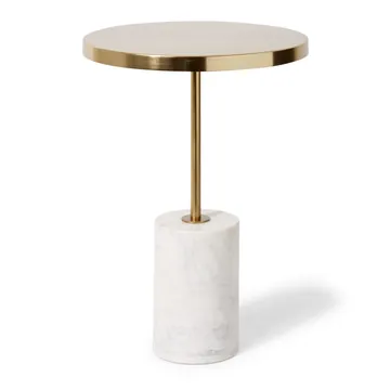 Grange Marble Side Table - 40 x 40 x 56cm - Gold / White product view 1