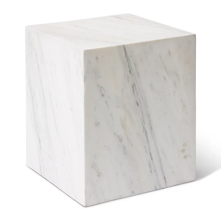Hampton Side Table  Panther Marble - 38 x 38 x 45cm in White