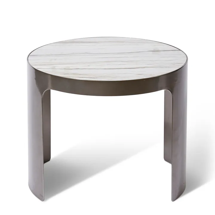 Tuscany Coffee Table Tall - 55 x 55 x 42cm - Black White / Grey