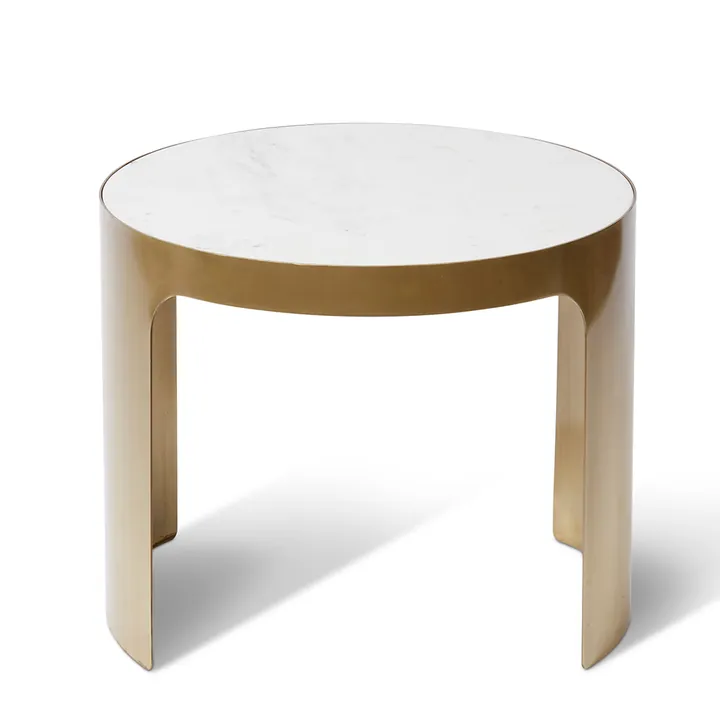 Tuscany Coffee Table Tall - 55 x 55 x 42cm - Black White / Grey in White/Gold