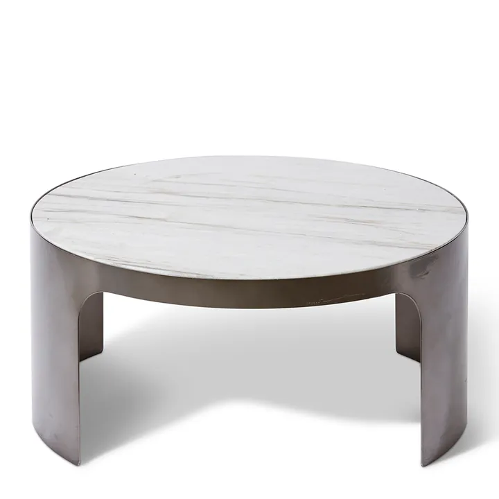Tuscany Coffee Table - 80 x 80 x 38cm - Black White / Grey