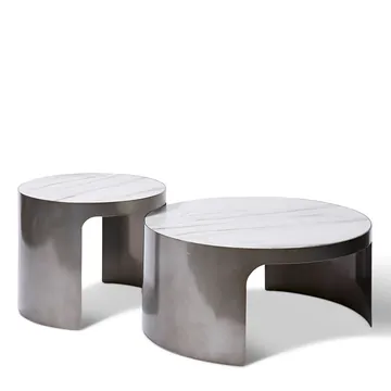 Tuscany Coffee Table - 80 x 80 x 38cm - Black White / Grey product view 3