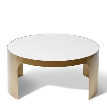 Tuscany Coffee Table - 80 x 80 x 38cm - White / Gold product view 1
