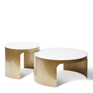 Tuscany Coffee Table - 80 x 80 x 38cm - White / Gold product view 3