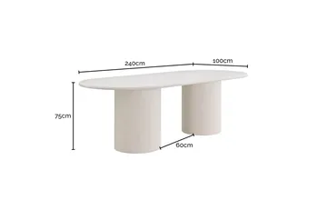 Jolie Dining Table White Jade Marble product view 8