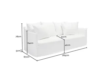 Harrow Linen Sofa Pure White - 3.5 Seater product view 11