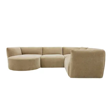 Rosedale Muse Soft Brown 4 Seater Corner Modular With Round Chaise product view 3