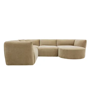 Rosedale Muse Soft Brown 4 Seater Corner Modular With Round Chaise product view 4