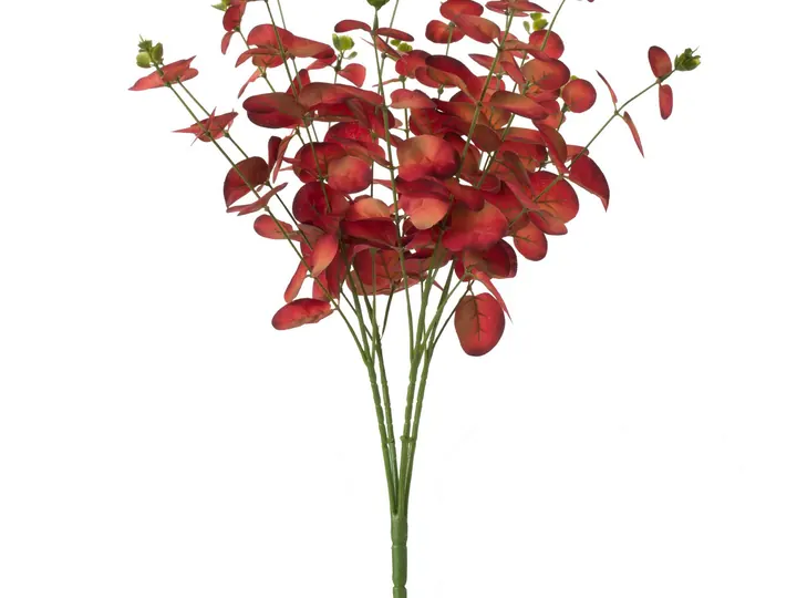 Artificial Eucalyptus Spray – Red – 50 × 26 × 26 cm