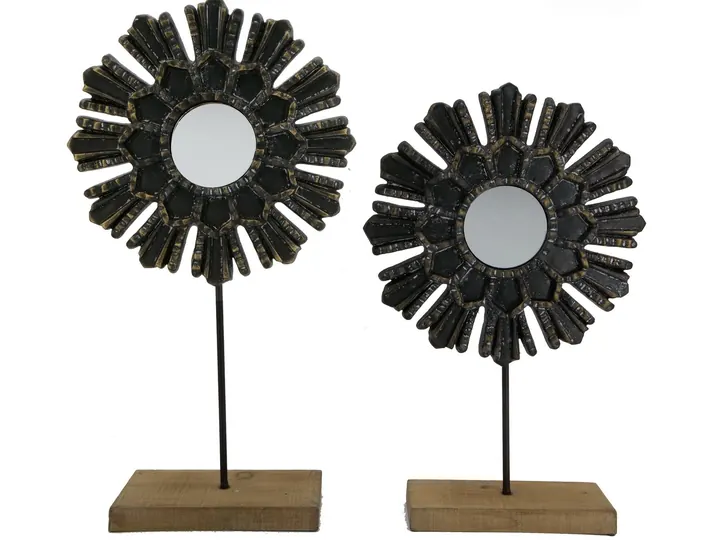 Carlos Statuary Set – Black & Gold – Set of 2 – L: 12 × 5 × 23 cm | S: 12 × 3.5 × 19 cm