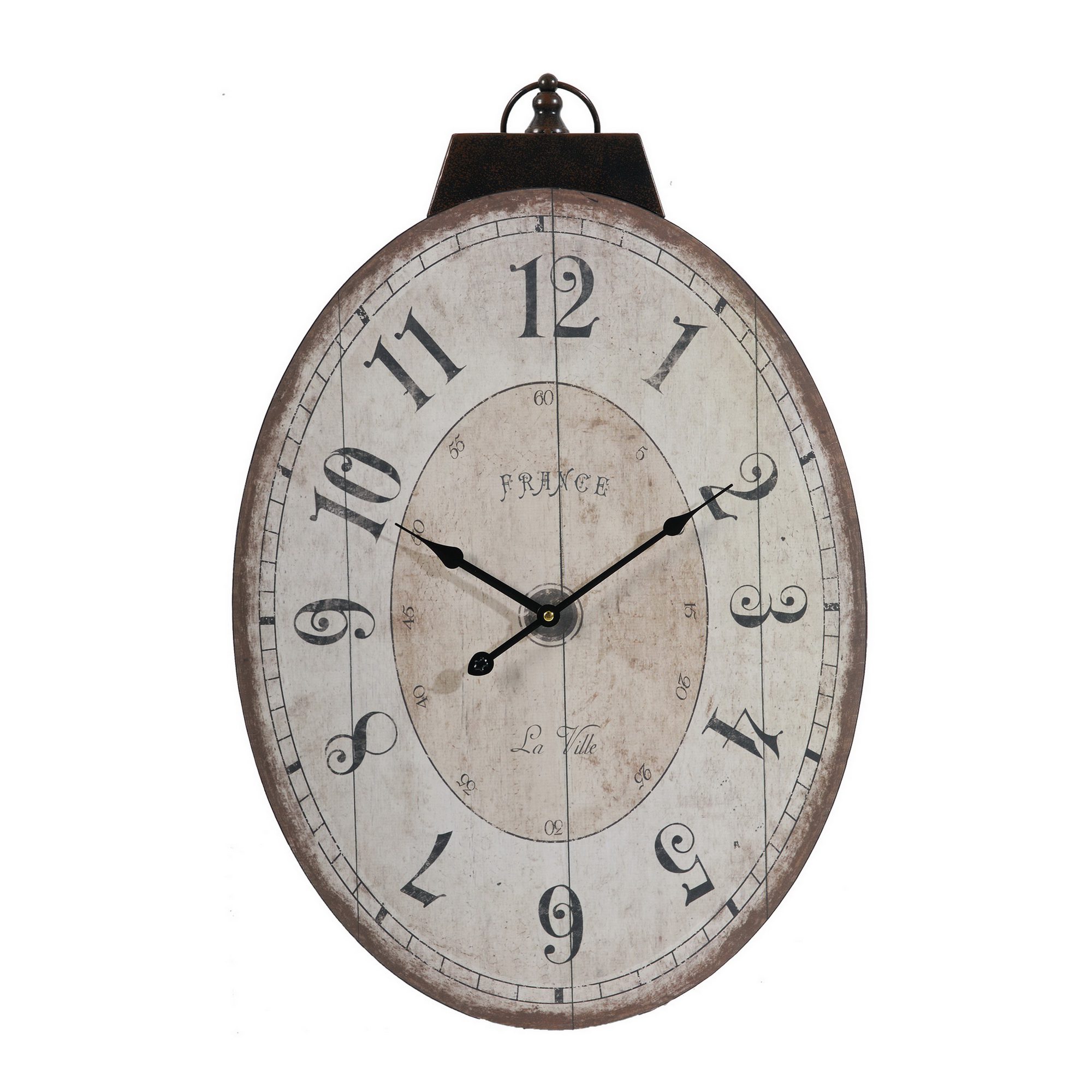 Vintage Oval Wall Clock – France Design
