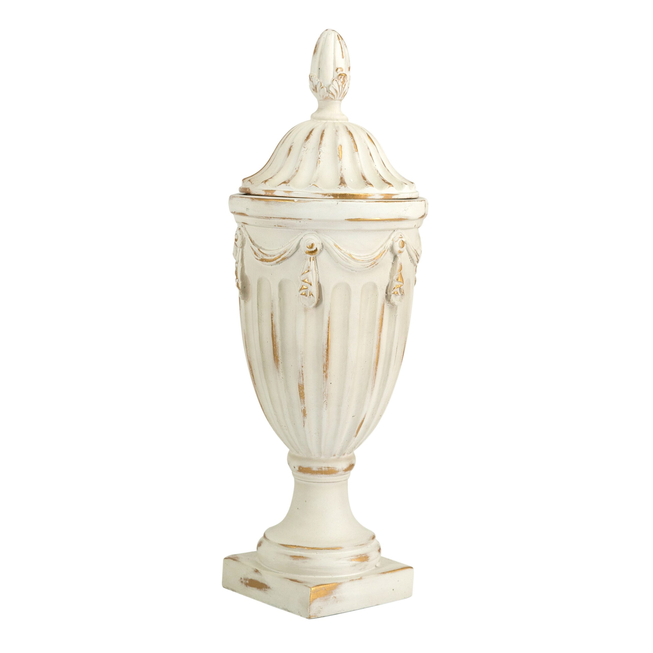 Vintage White Lidded Vase – 43cm